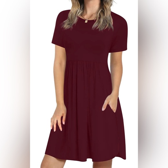 Dresses & Skirts - LONGYUAN Women's Short Sleeve Casual Dress with Pockets - Loose Fit